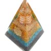 Citrine Black tourmaline & blue Crystal Aura Cleansing Protection Orgone Pyramid - Image 2