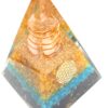 Citrine Black tourmaline & blue Crystal Aura Cleansing Protection Orgone Pyramid - Image 3