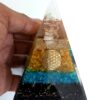 Citrine Black tourmaline & blue Crystal Aura Cleansing Protection Orgone Pyramid - Image 4