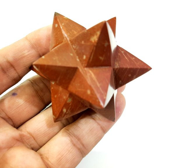 Natural Red Jasper Healing Stone Star Chakra Star 12 points 5 faceted point - Image 4