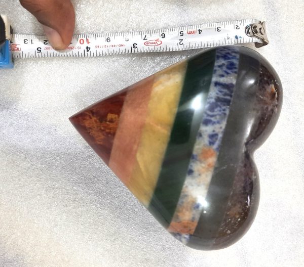 7 CHAKRA BONDED NATURAL STONE HEART - Image 8