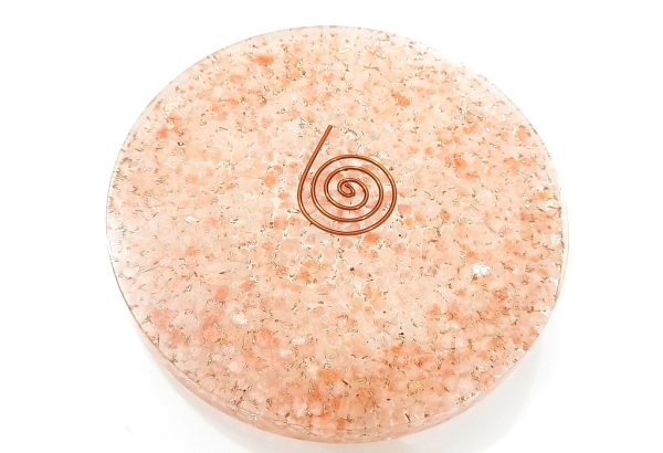 Natural sunstone healing chakra coaster agate charging plate - Image 2