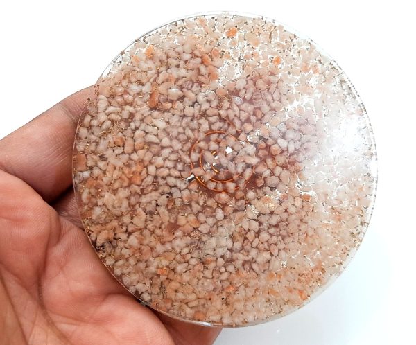 Natural sunstone healing chakra coaster agate charging plate - Image 4