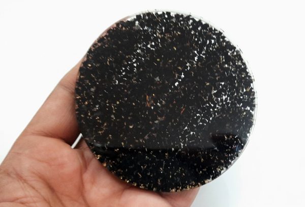 Black Tourmaline Natural Coaster Healing Reiki Meditation Stone - Image 8