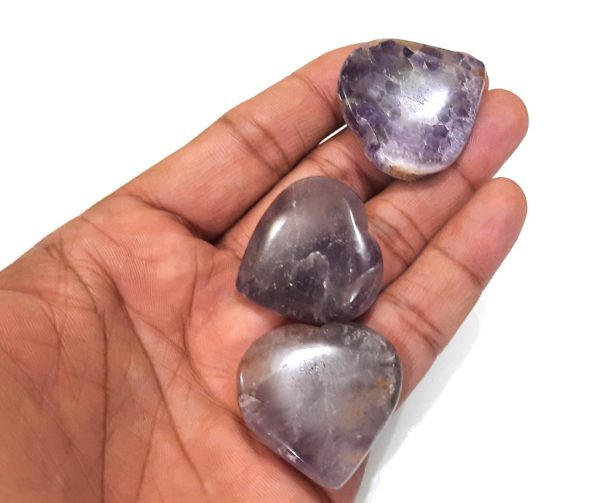 AMETHYST Palm stone chakra heart reiki healing meditation - Image 5