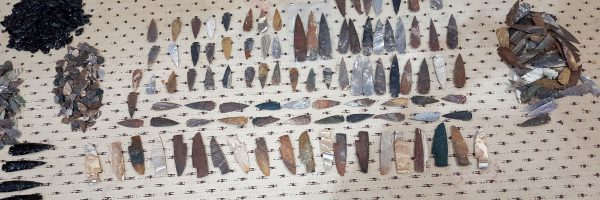 841 agate flint and obsidian arrowhead lot - Image 4