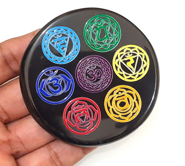 Black Tourmaline Reiki Signs Embossed Coaster with Wooden Box - Image 9
