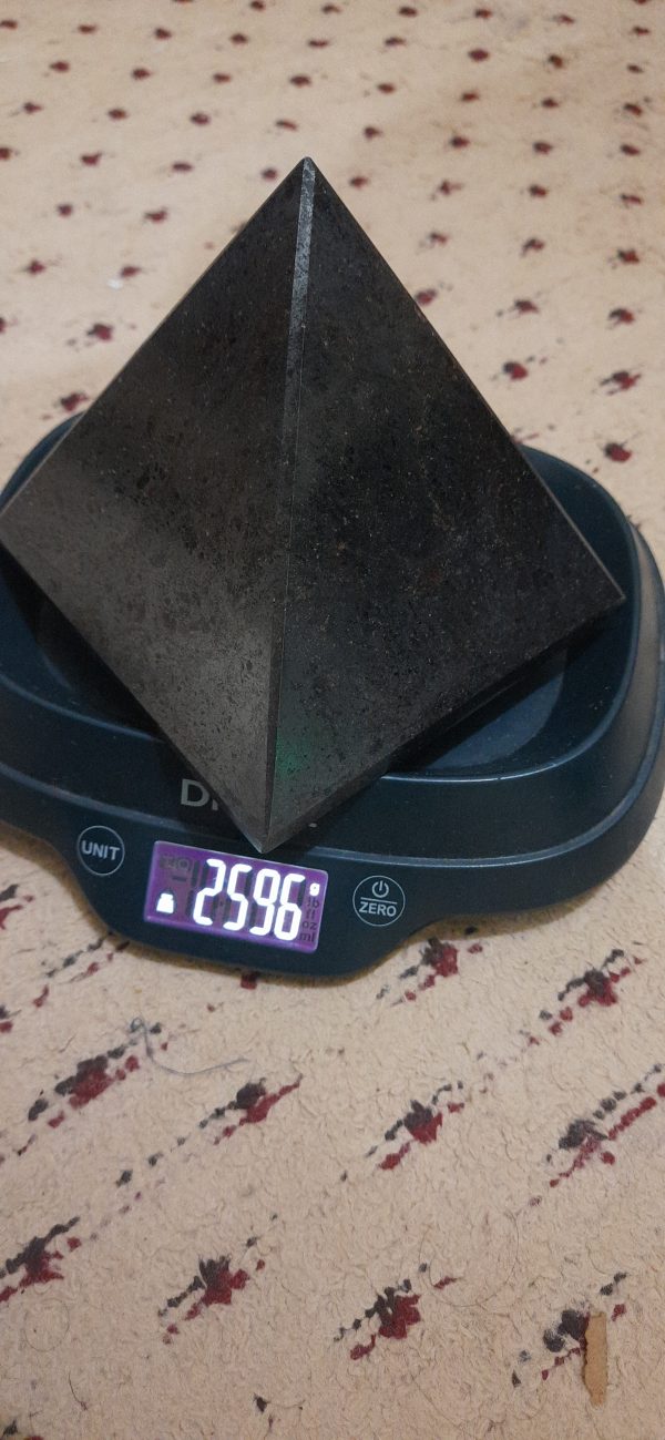 Big Hematite Pyramid 5 inches Positive Energy Chakra Balancing Pyramid Stability - Image 3