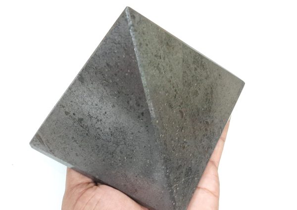 Big Hematite Pyramid 5 inches Positive Energy Chakra Balancing Pyramid Stability - Image 8