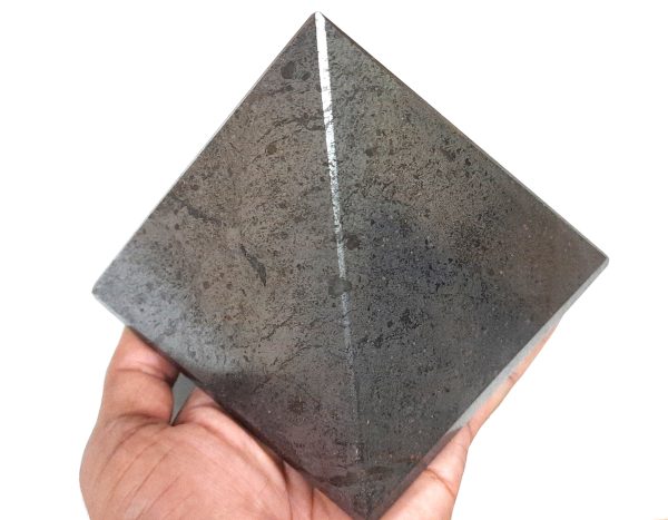 Big Hematite Pyramid 5 inches Positive Energy Chakra Balancing Pyramid Stability - Image 10