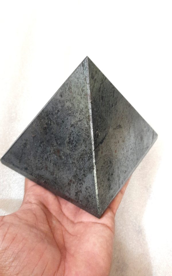 Big Hematite Pyramid 5 inches Positive Energy Chakra Balancing Pyramid Stability - Image 13