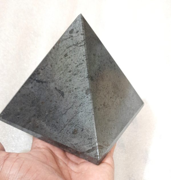 Big Hematite Pyramid 5 inches Positive Energy Chakra Balancing Pyramid Stability - Image 14