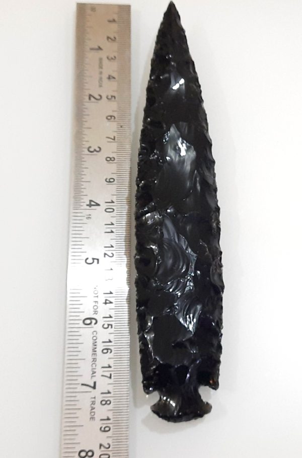 7 Inches Big Black Obsidian Arrowhead - Image 2