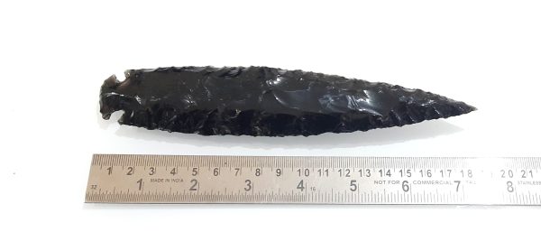 7 Inches Big Black Obsidian Arrowhead - Image 3
