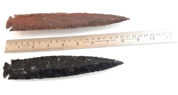 SET OF 2 AGATE AND OBSIDIAN ARROWHEAD 8 INCHES EACH - Image 5