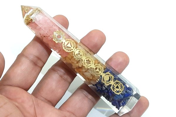 Chakra emf protection 5g protection wand with natural stones