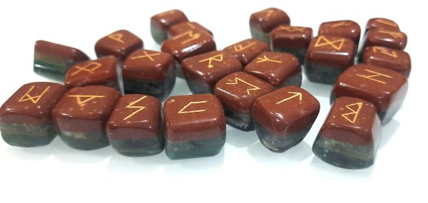 3 Layers Bonded Rune Set of 25 chakra tumbles 20-25mm layered tumbled rune set - Image 6