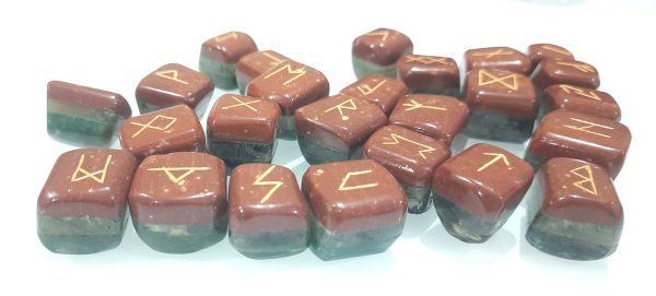 3 Layers Bonded Rune Set of 25 chakra tumbles 20-25mm layered tumbled rune set - Image 4