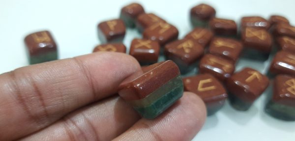 3 Layers Bonded Rune Set of 25 chakra tumbles 20-25mm layered tumbled rune set - Image 3