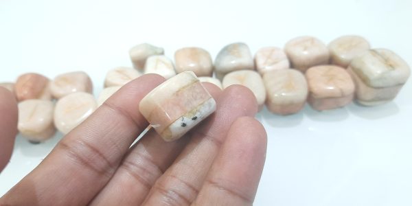 3 Layers bonded chakra natural stone tumbles engraved set 25 tumbles MOONSTONES - Image 6