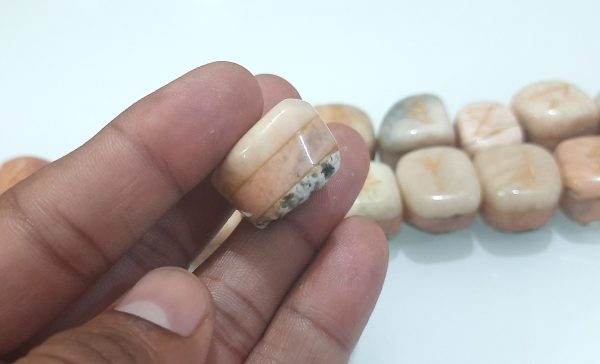 3 Layers bonded chakra natural stone tumbles engraved set 25 tumbles MOONSTONES - Image 7