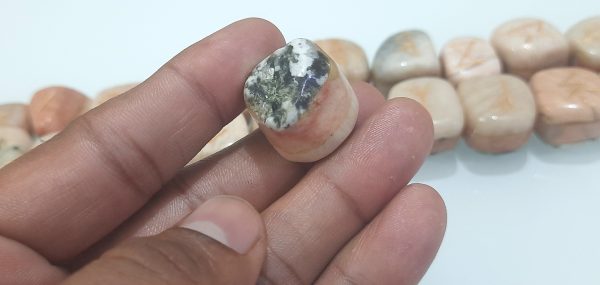 3 Layers bonded chakra natural stone tumbles engraved set 25 tumbles MOONSTONES - Image 8