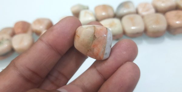 3 Layers bonded chakra natural stone tumbles engraved set 25 tumbles MOONSTONES - Image 9