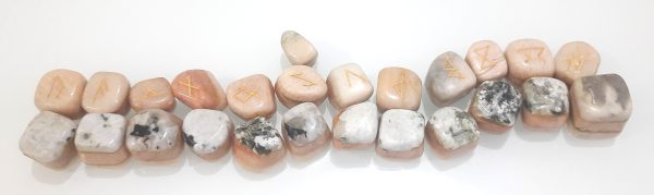 3 Layers bonded chakra natural stone tumbles engraved set 25 tumbles MOONSTONES - Image 11